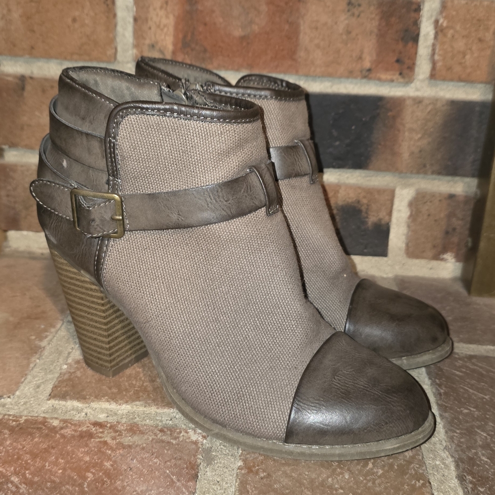 LC Lauren Conrad Brown and Tan Ankle Boots